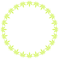 canapa anche conosciuto come marijuana pianta foglia silhouette cerchio forma composizione, può uso per decorazione, ornato, sfondo, coperchio, arte illustrazione, tessile, tessuto, moda, o grafico design elemento png