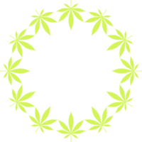 cannabis Além disso conhecido Como maconha plantar folha silhueta círculo forma composição, pode usar para decoração, ornamentado, papel de parede, cobrir, arte ilustração, têxtil, tecido, moda, ou gráfico Projeto elemento png