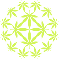 canabis además conocido como marijuana planta hoja silueta circulo forma composición, lata utilizar para decoración, florido, fondo de pantalla, cubrir, Arte ilustración, textil, tela, moda, o gráfico diseño elemento png