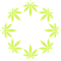 cannabis också känd som marijuana växt blad silhuett cirkel form sammansättning, kan använda sig av för dekoration, utsmyckad, tapet, omslag, konst illustration, textil, tyg, mode, eller grafisk design element png