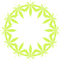 canapa anche conosciuto come marijuana pianta foglia silhouette cerchio forma composizione, può uso per decorazione, ornato, sfondo, coperchio, arte illustrazione, tessile, tessuto, moda, o grafico design elemento png