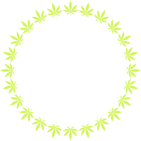 cannabis också känd som marijuana växt blad silhuett cirkel form sammansättning, kan använda sig av för dekoration, utsmyckad, tapet, omslag, konst illustration, textil, tyg, mode, eller grafisk design element png