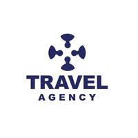 Travel agency tourism mountain beach vacation outdoor adventure logo design vector