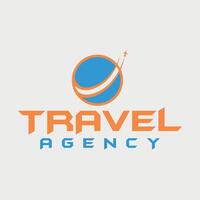 Travel agency tourism mountain beach vacation outdoor adventure logo design vector