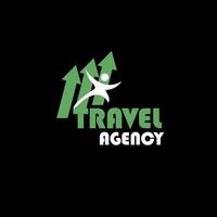 Travel agency tourism mountain beach vacation outdoor adventure logo design vector