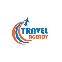 Travel agency tourism mountain beach vacation outdoor adventure logo design vector