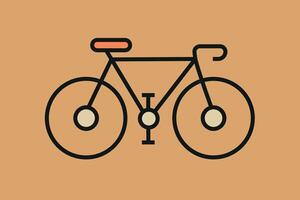 Single silhouette bicycle icon isolated on yellow color background. illustration in flat style for web design, banner, flyer, invitation, card. vector