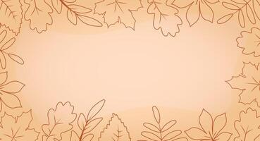 sencillo minimalista otoño antecedentes naranja amarillo. contorno hojas alrededor el fondo, utilizar para presentación, volantes y folleto, tarjetas, aterrizaje, sitio web diseño. ilustración. vector