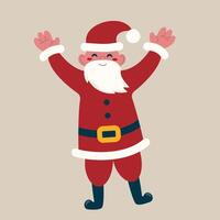 Happy Santa Claus character. Traditional symbol to Christmas illustration. Christmas decoration for cards, banners, posters, web. Flat style illustration. vector