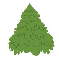 verde Navidad árbol aislado en blanco. árbol Navidad verde, tradicional símbolo a nuevo año ilustración. Navidad decoración para tarjetas, pancartas, carteles, web. vector