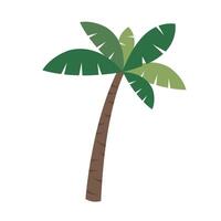 One palm tree isolated on white background. illustration in flat style for poster, party holiday invitation, festive banner, card. vector