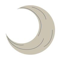 Crescent icon in minimalistic style. Illustration of half moon isolated on white background. design element for project, banner, invitation. vector