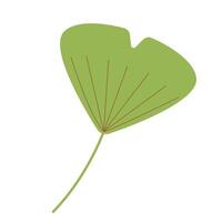 Green leaf over white background. graphics. Artwork design element. Cartoon design for poster, icon, card, logo, label. vector