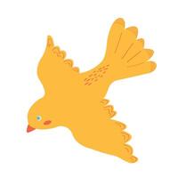 ilustración de pequeño amarillo pájaro. volador pájaro en plano estilo. ilustración aislado en blanco antecedentes para web diseño, bandera, volantes, invitación, tarjeta. vector