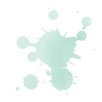 Green color hand drawn watercolor liquid stain. Abstract aqua smudges scribble drop element for design, illustration, wallpaper, card. illustration isolated on white background. vector