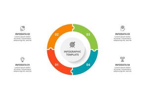 creativo concepto para infografía con 4 4 pasos, opciones, partes o procesos. negocio datos visualización. vector