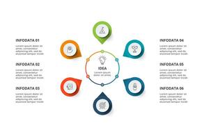 creativo concepto para infografía con 6 6 pasos, opciones, partes o procesos. negocio datos visualización. vector