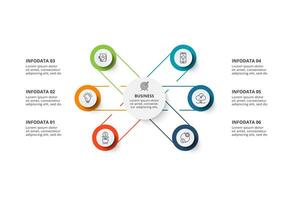 creativo concepto para infografía con 6 6 pasos, opciones, partes o procesos. negocio datos visualización. vector