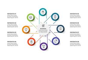 creativo concepto para infografía con 8 pasos, opciones, partes o procesos. negocio datos visualización. vector