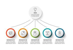 Creative concept for infographic with 5 steps, options, parts or processes. Business data visualization. vector