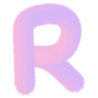 Pink and purple fuzzy letters png