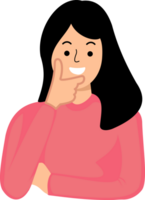 woman with crossed arms and thinking pose png