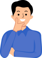 man with thinking gesture pose png