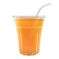 généré ai une verre de Orange jus ,froid les boissons isolé sur transparent Contexte png