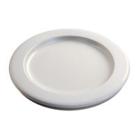 Blank white plate. isolated 3D icon on transparent background png