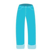 parte de básico armario. mezclilla pantalones. ropa almacenar, moda. plano estilo diseño, aislado . otoño impresión elemento, acogedor ropa, estacional cálido. vector