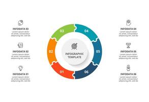 creativo concepto para infografía con 6 6 pasos, opciones, partes o procesos. negocio datos visualización. vector