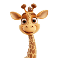 généré ai girafe souriant animal mammifère isolé sur transparent Contexte png