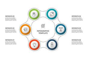 Creative concept for infographic with 6 steps, options, parts or processes. Business data visualization. vector