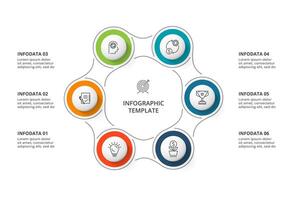 creativo concepto para infografía con 6 6 pasos, opciones, partes o procesos. negocio datos visualización. vector