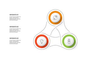 creativo concepto para infografía con 3 pasos, opciones, partes o procesos. negocio datos visualización. vector