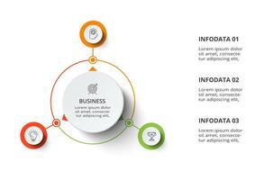 creativo concepto para infografía con 3 pasos, opciones, partes o procesos. negocio datos visualización. vector
