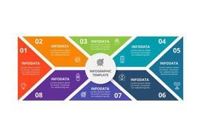 Creative concept for infographic with 8 steps, options, parts or processes. Business data visualization. vector