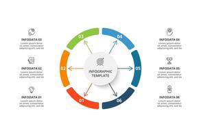 Creative concept for infographic with 6 steps, options, parts or processes. Business data visualization. vector