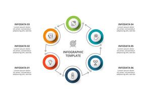 Creative concept for infographic with 6 steps, options, parts or processes. Business data visualization. vector