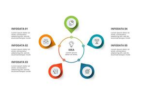Creative concept for infographic with 5 steps, options, parts or processes. Business data visualization. vector
