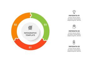 creativo concepto para infografía con 3 pasos, opciones, partes o procesos. negocio datos visualización. vector