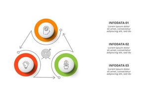 creativo concepto para infografía con 3 pasos, opciones, partes o procesos. negocio datos visualización. vector