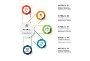 Creative concept for infographic with 5 steps, options, parts or processes. Business data visualization. vector