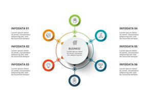 creativo concepto para infografía con 6 6 pasos, opciones, partes o procesos. negocio datos visualización. vector