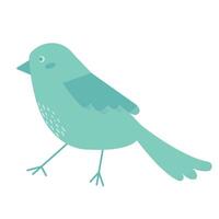 Illustration of little light blue bird. Flying bird in flat style. illustration isolated on white background for web design, banner, flyer, invitation, card. vector