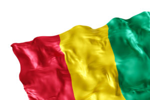 realistisch Flagge von Guinea mit Falten, auf transparent Hintergrund. Fusszeile, Ecke Design Element. Schnitt aus. perfekt zum patriotisch Themen oder National Veranstaltung Werbeaktionen. leer, Kopieren Raum. 3d machen png