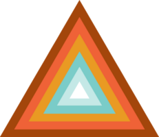 Retro Colored Mid Century Triangle Geometric Design png