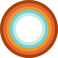 retro gekleurde midden eeuw cirkel meetkundig ontwerp png