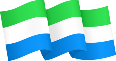 Sierra leone Flagge Welle png