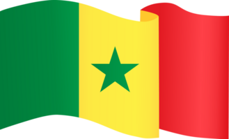 Senegal Flagge Welle png